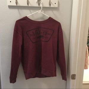 Vans Maroon Long Sleeve Shirt With Vans Print S💕